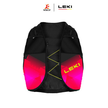 LEKI - Trail Running Quiver Vest - Black - Bright Red - Neon Pink